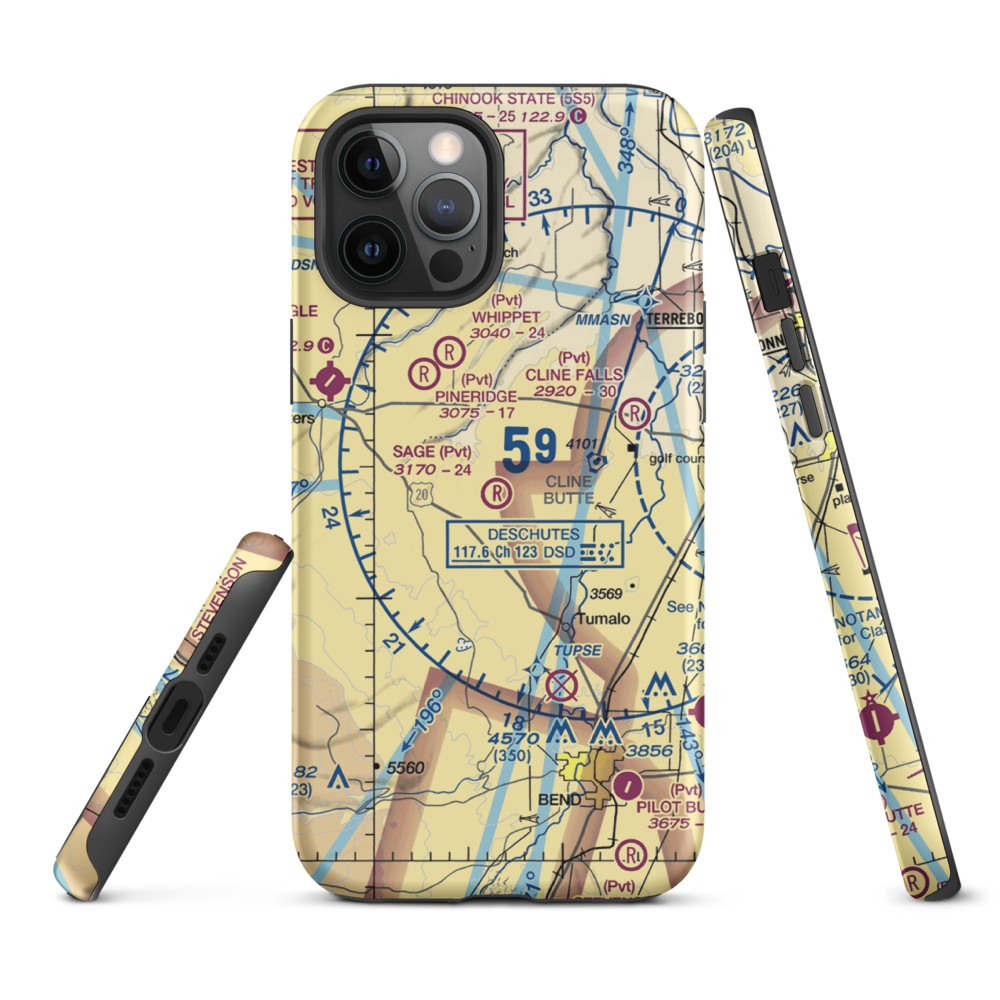 Sage Ranch Airport (OG15) VFR Sectional  Tough iPhone Case iPhone 12 Pro Max model shown