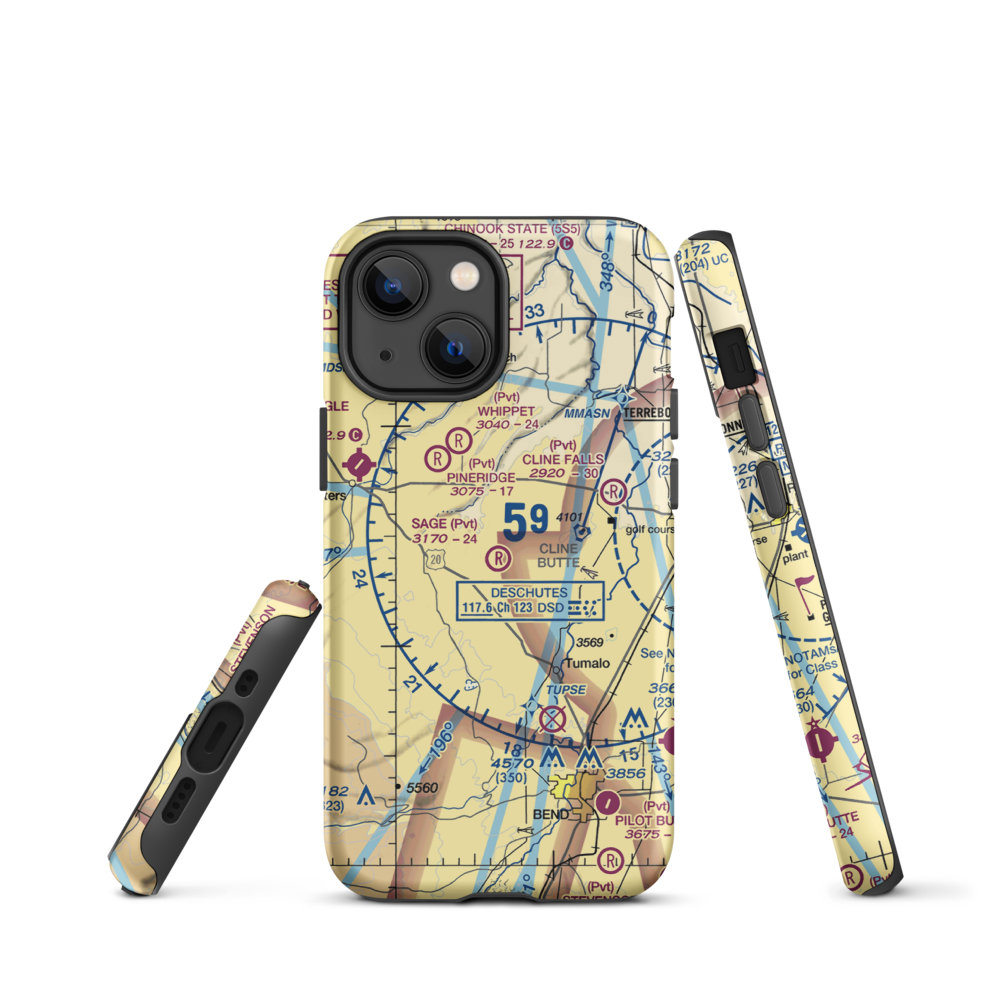 Sage Ranch Airport (OG15) VFR Sectional  Tough iPhone Case iPhone 13 mini model shown