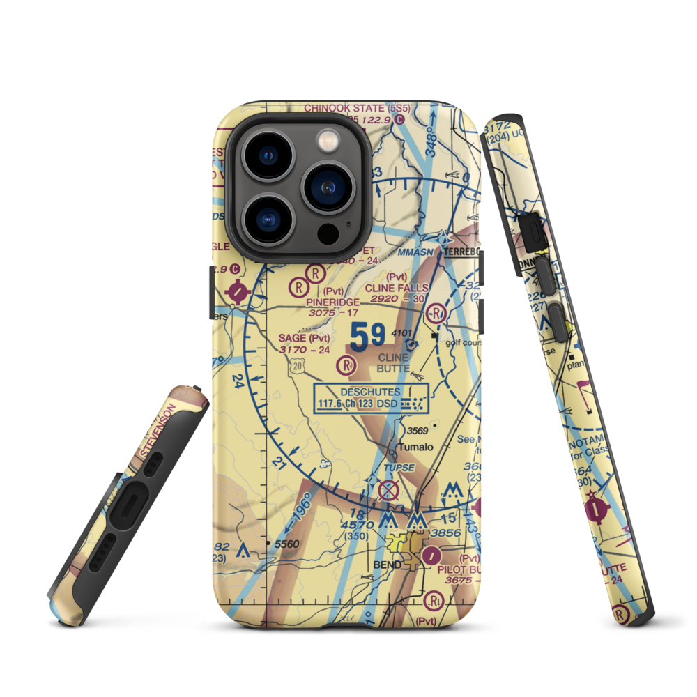 Sage Ranch Airport (OG15) VFR Sectional  Tough iPhone Case iPhone 13 Pro model shown
