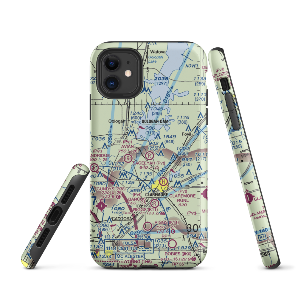 Sageeyah Airfield (OK20) VFR Sectional  Tough iPhone Case iPhone 11 model shown