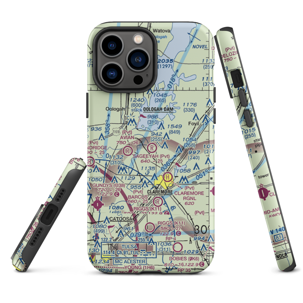 Sageeyah Airfield (OK20) VFR Sectional  Tough iPhone Case iPhone 13 Pro Max model shown