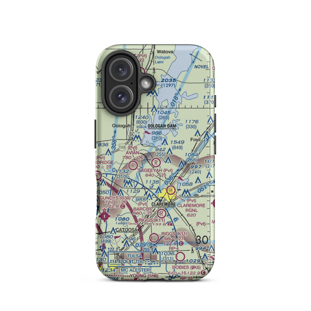 Sageeyah Airfield (OK20) VFR Sectional  Tough iPhone Case iPhone 16 model shown