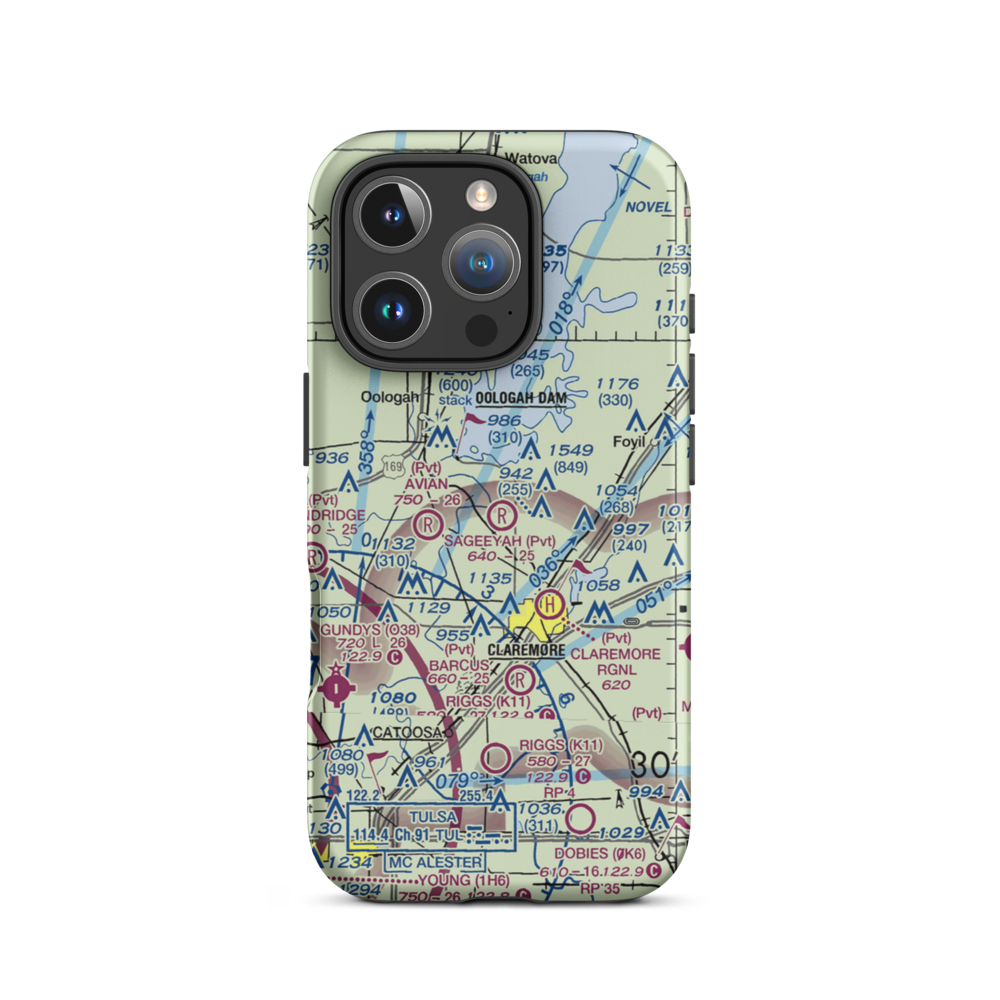 Sageeyah Airfield (OK20) VFR Sectional  Tough iPhone Case iPhone 16 Pro model shown