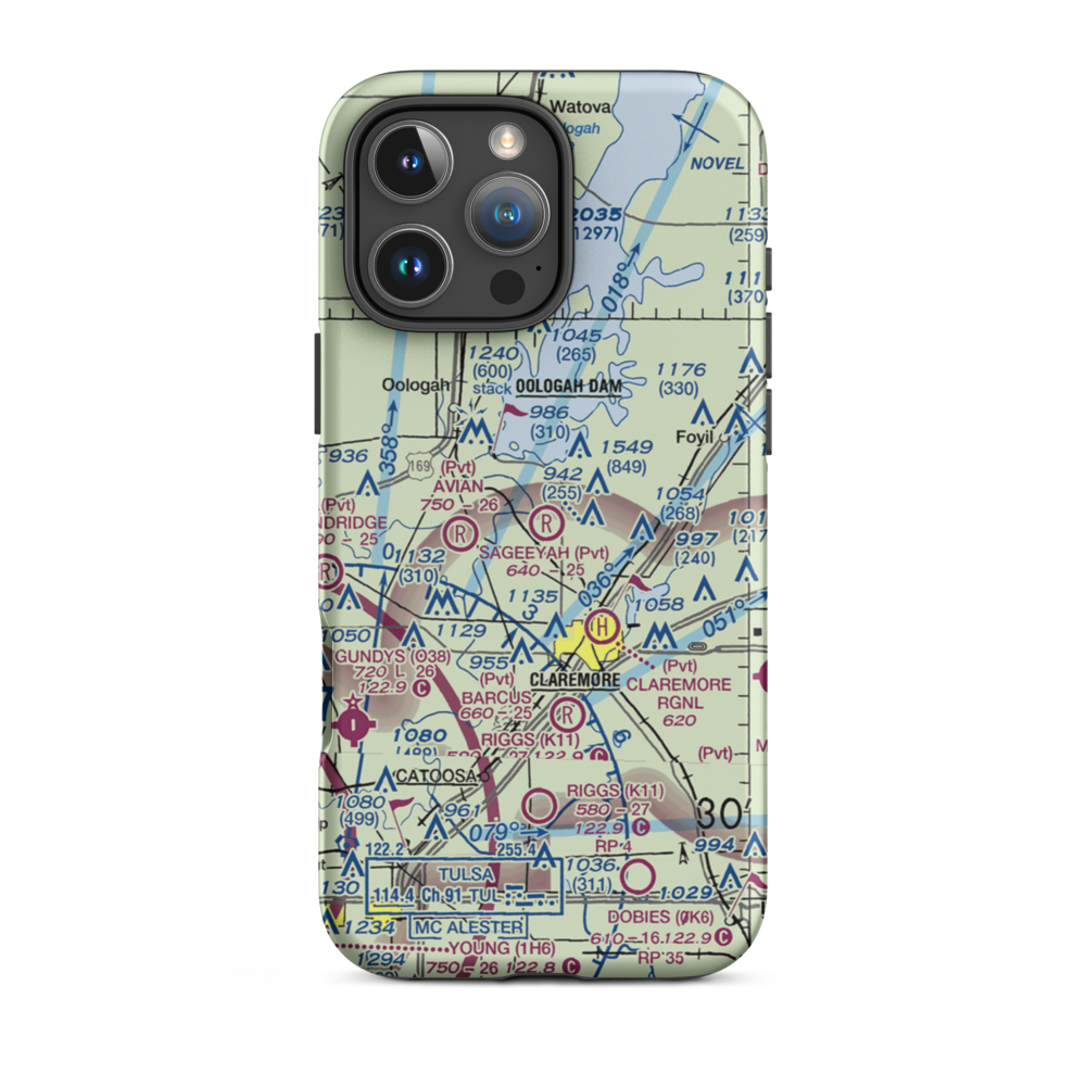 Sageeyah Airfield (OK20) VFR Sectional  Tough iPhone Case iPhone 16 Pro Max model shown