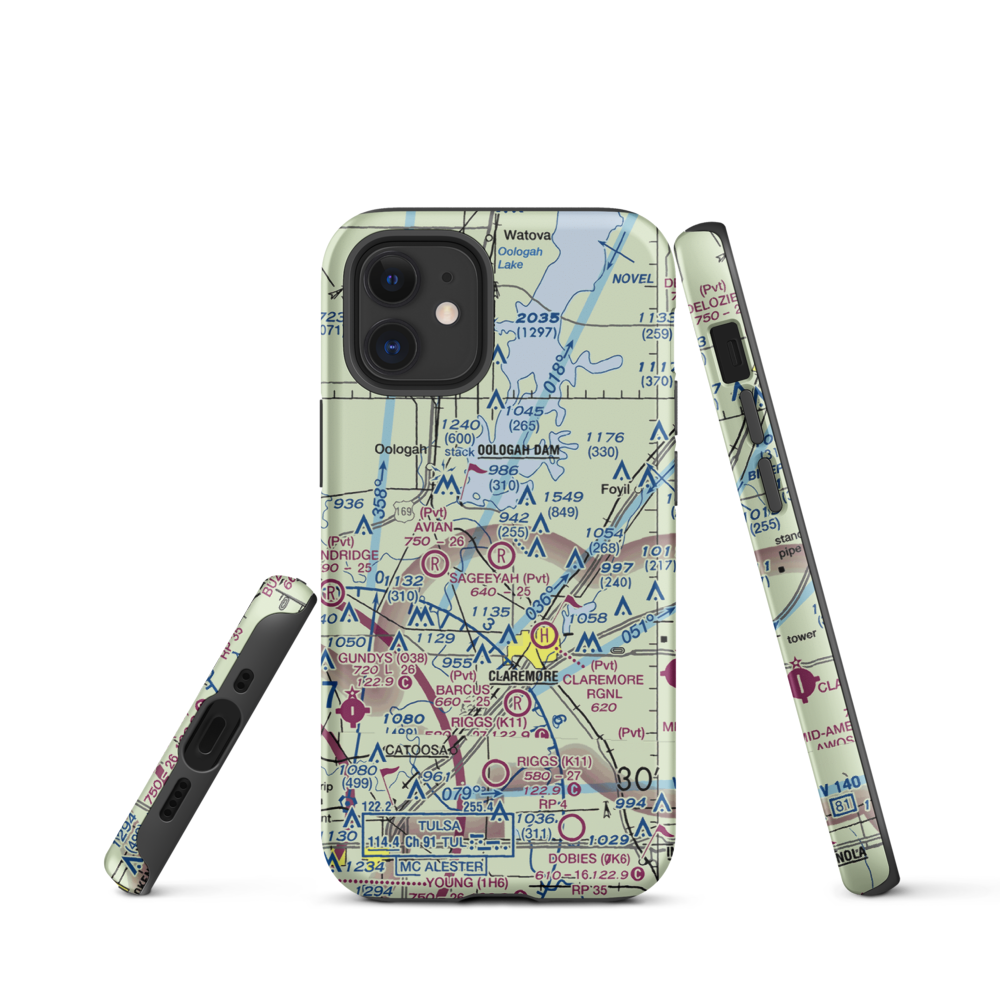 Sageeyah Airfield (OK20) VFR Sectional  Tough iPhone Case iPhone 12 mini model shown