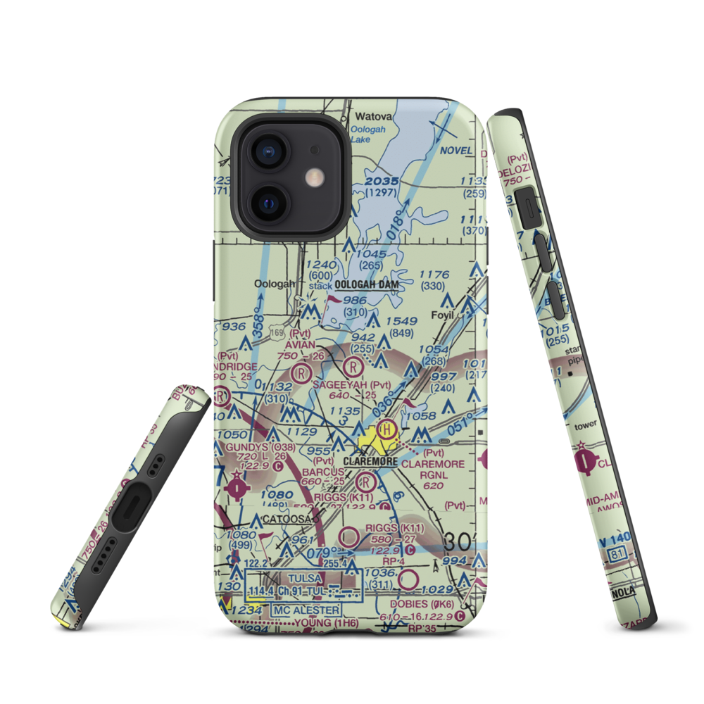 Sageeyah Airfield (OK20) VFR Sectional  Tough iPhone Case iPhone 12 model shown