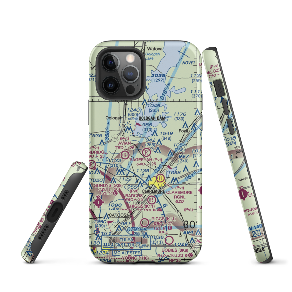 Sageeyah Airfield (OK20) VFR Sectional  Tough iPhone Case iPhone 12 Pro model shown