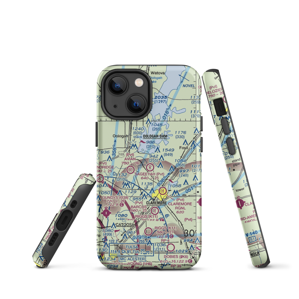 Sageeyah Airfield (OK20) VFR Sectional  Tough iPhone Case iPhone 13 mini model shown