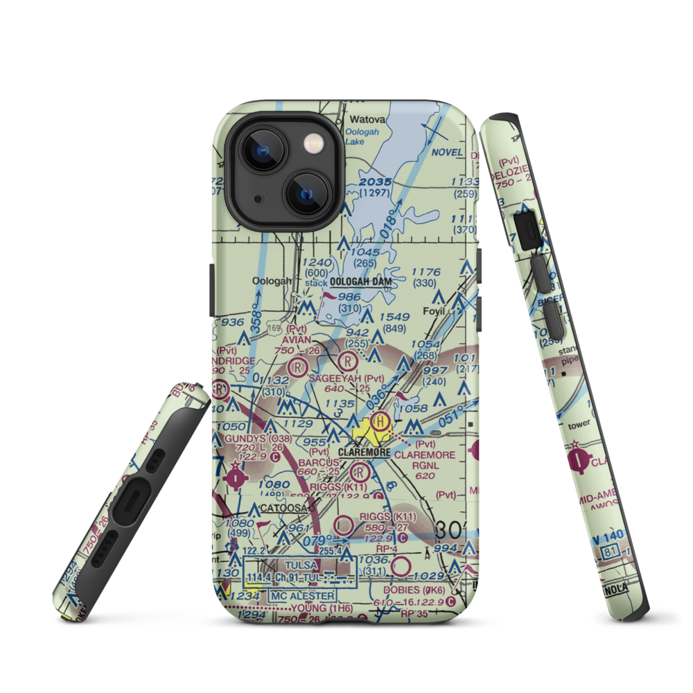 Sageeyah Airfield (OK20) VFR Sectional  Tough iPhone Case iPhone 13 model shown