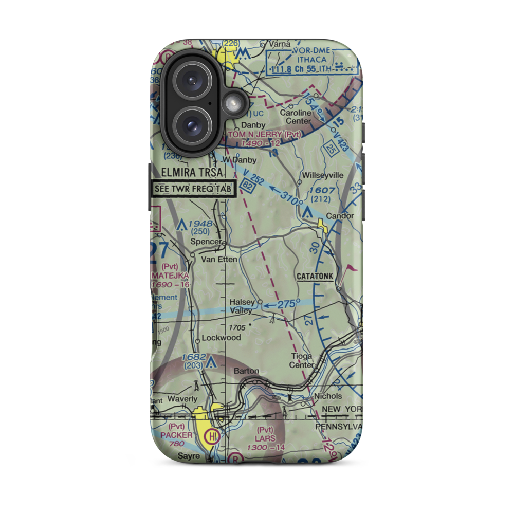 Saikkonen Airport (11NY) VFR Sectional  Tough iPhone Case iPhone 16 Plus model shown