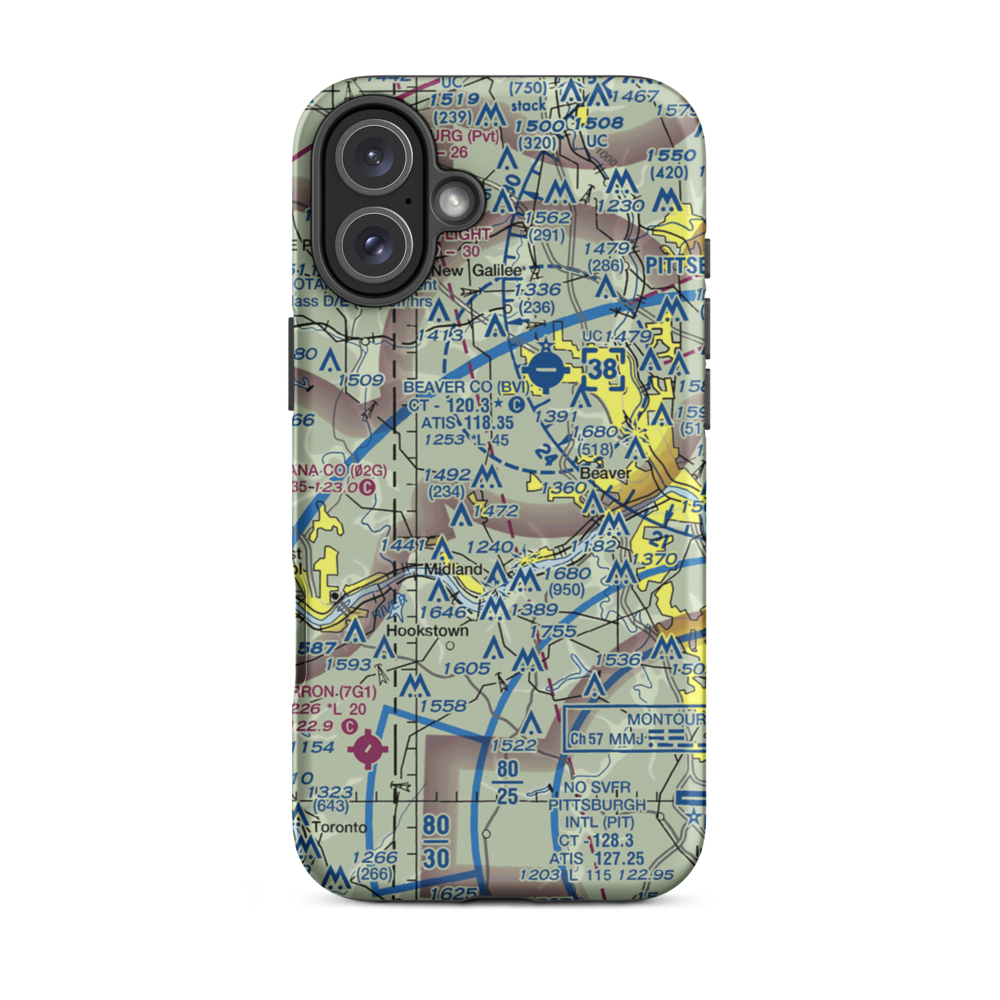 Sainovich Airport (PN43) VFR Sectional  Tough iPhone Case iPhone 16 Plus model shown