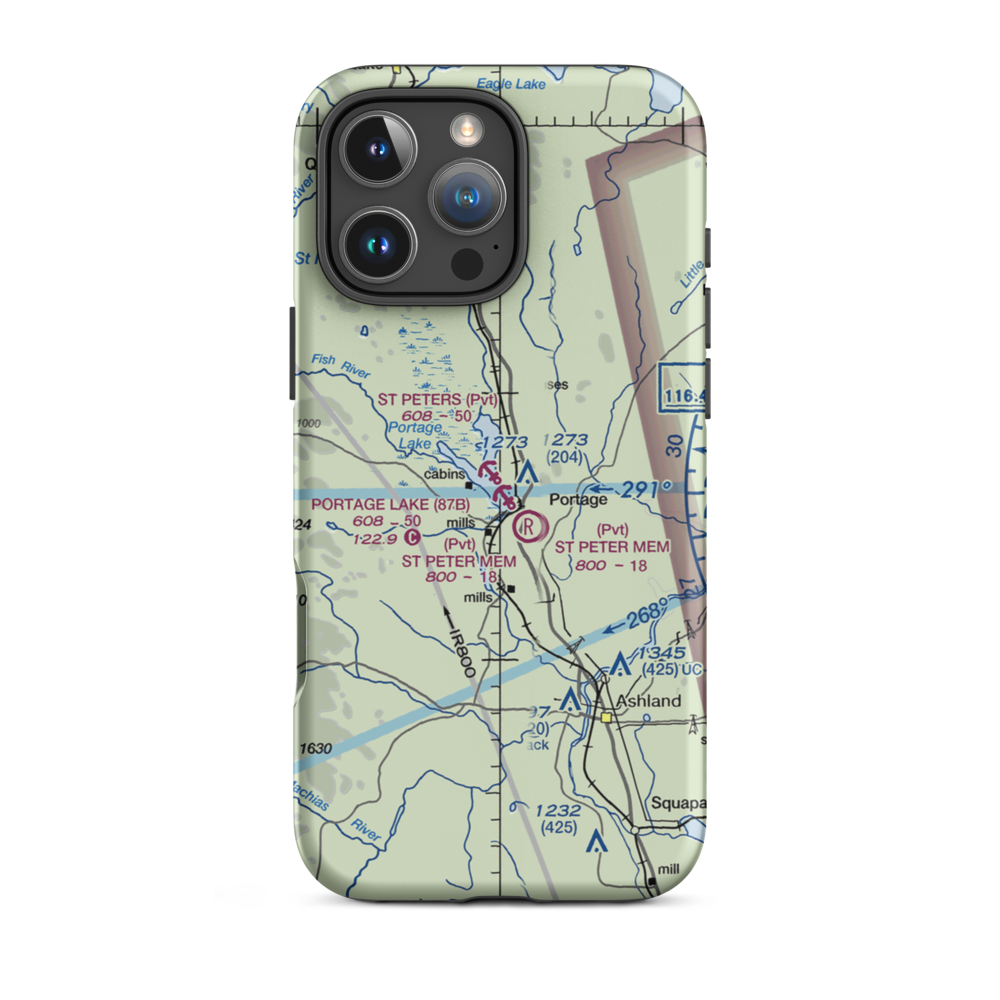Saint Peter's Seaplane Base (01ME) VFR Sectional  Tough iPhone Case iPhone 16 Pro Max model shown
