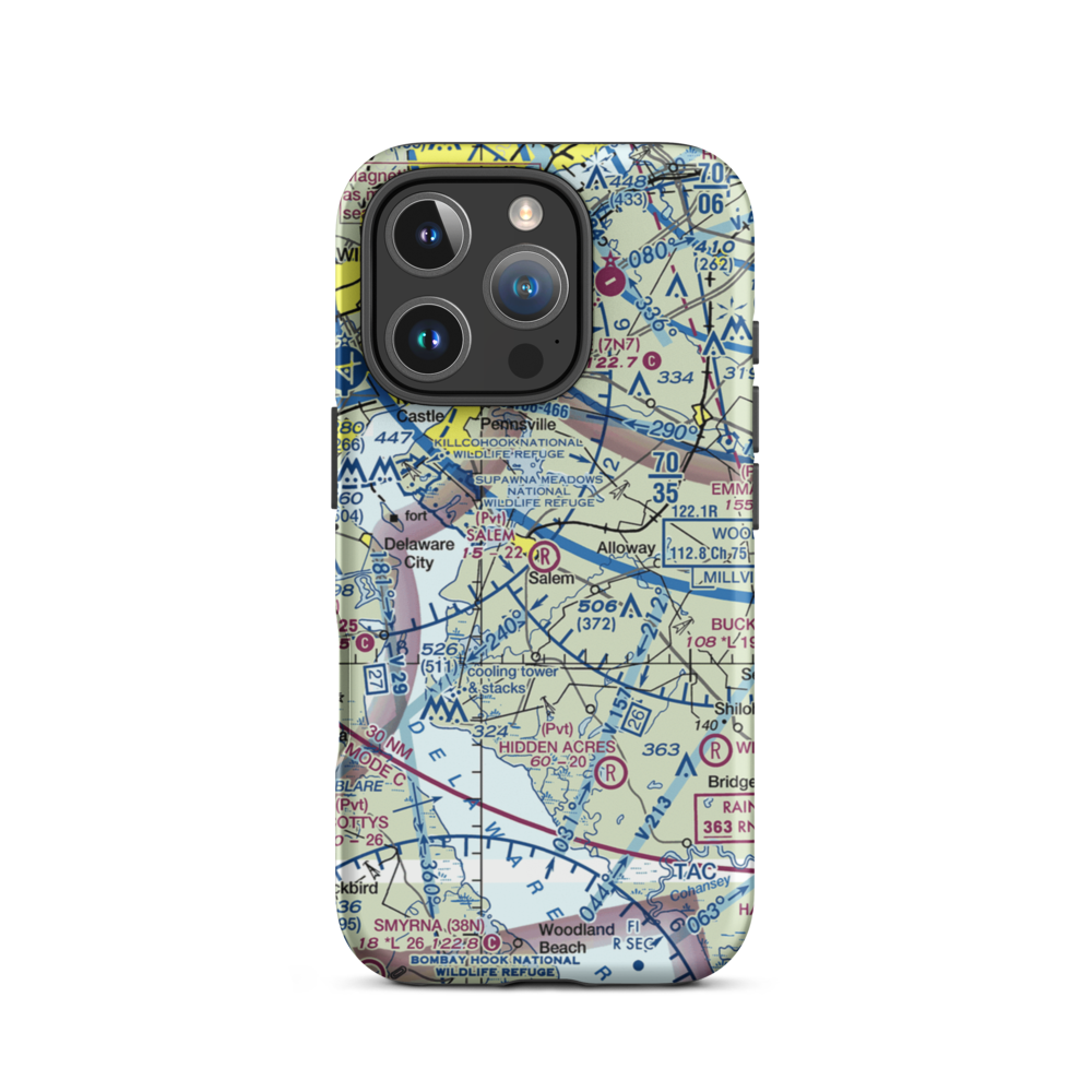 Salem Airfield (NJ74) VFR Sectional  Tough iPhone Case iPhone 16 Pro model shown