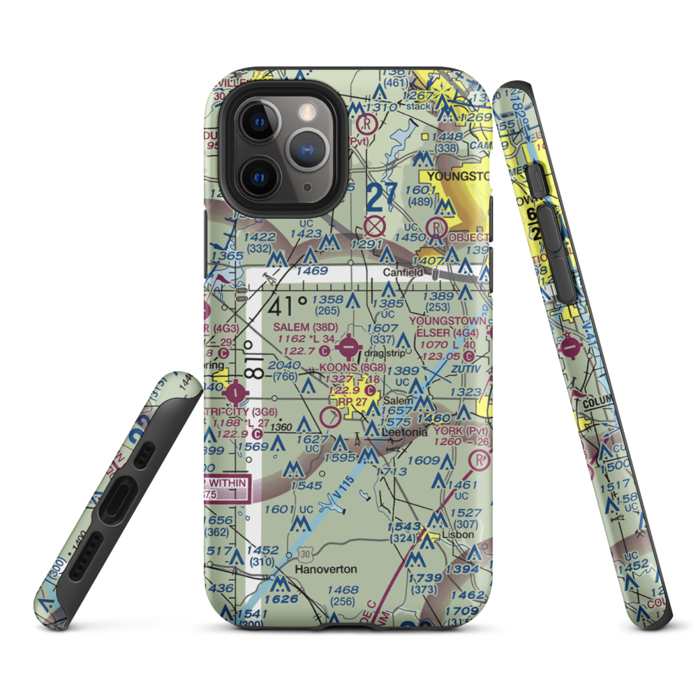 Salem Airpark Inc Airport (38D) VFR Sectional  Tough iPhone Case iPhone 11 Pro model shown