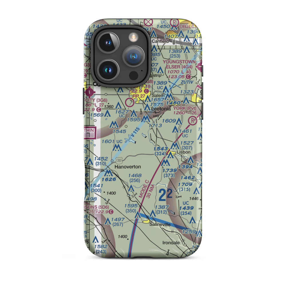 Salem Lakefront Airport (OH27) VFR Sectional  Tough iPhone Case iPhone 16 Pro Max model shown
