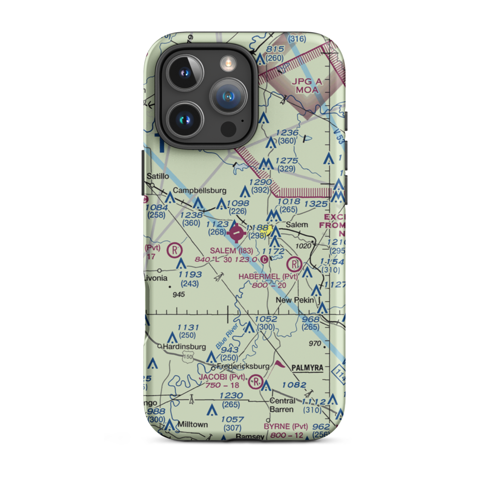Salem Municipal Airport (I83) VFR Sectional  Tough iPhone Case iPhone 16 Pro Max model shown