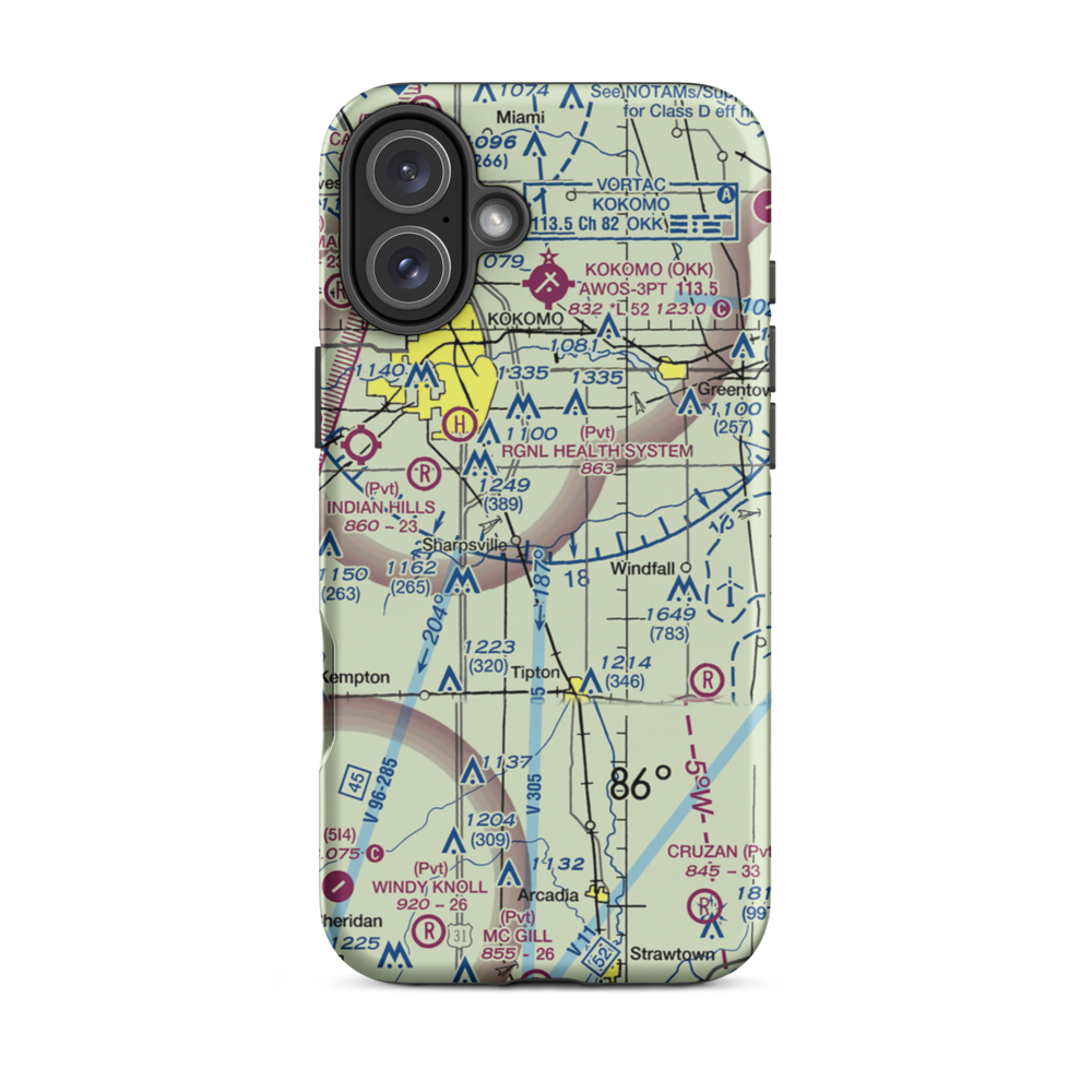 Salsbery Airport (II70) VFR Sectional  Tough iPhone Case iPhone 16 Plus model shown