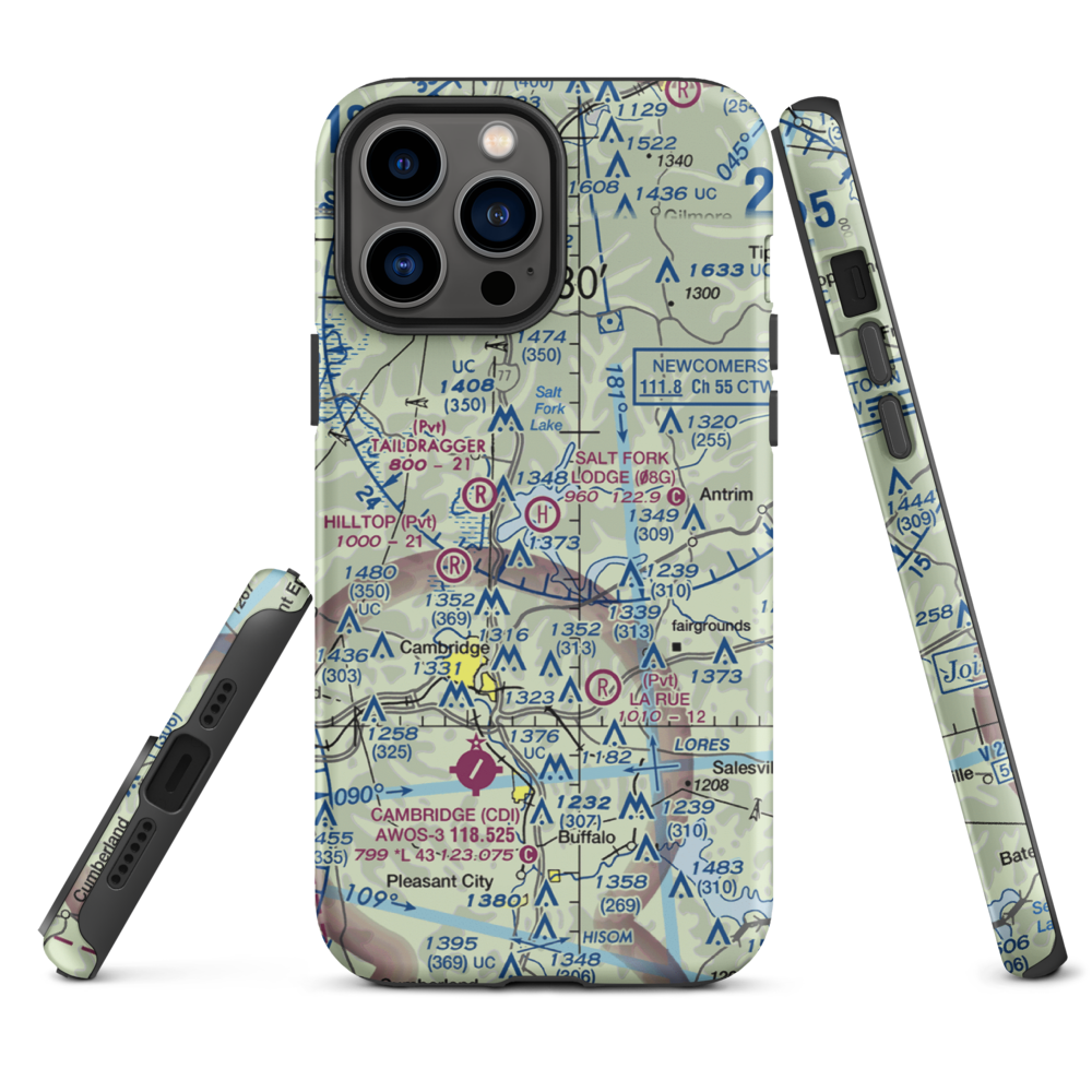 Salt Fork Lodge Heliport (08G) VFR Sectional  Tough iPhone Case iPhone 13 Pro Max model shown