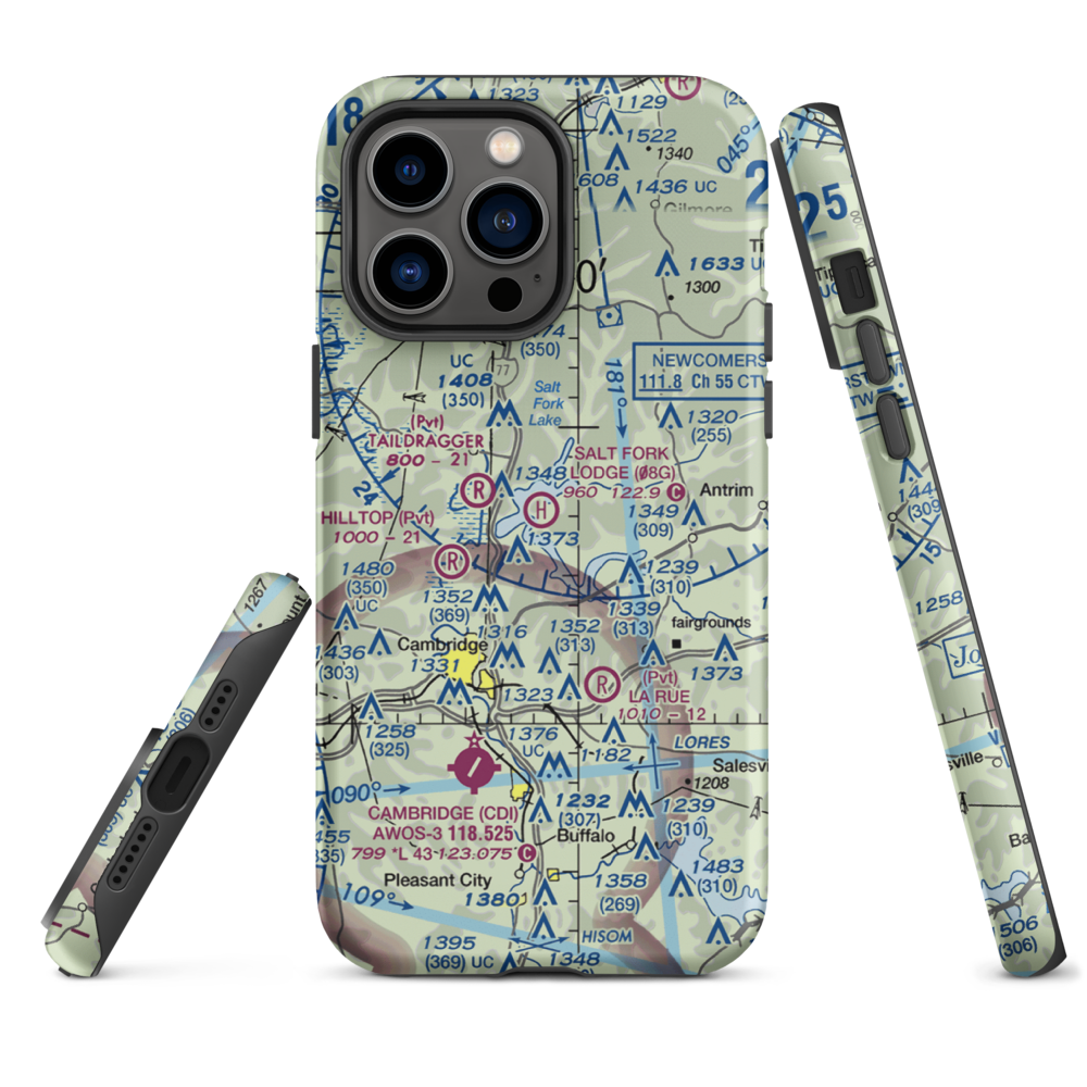 Salt Fork Lodge Heliport (08G) VFR Sectional  Tough iPhone Case iPhone 14 Pro Max model shown