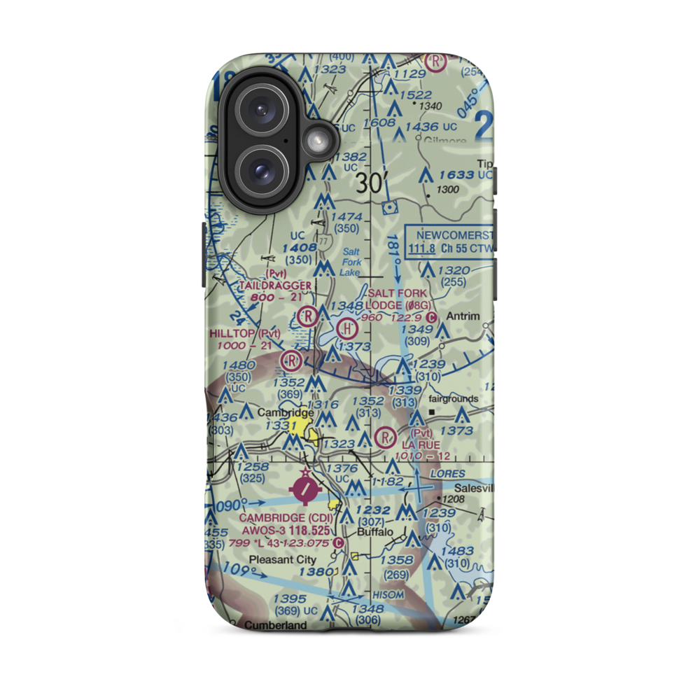 Salt Fork Lodge Heliport (08G) VFR Sectional  Tough iPhone Case iPhone 16 Plus model shown