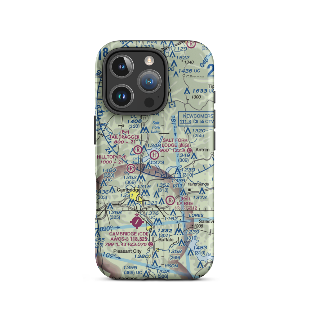 Salt Fork Lodge Heliport (08G) VFR Sectional  Tough iPhone Case iPhone 16 Pro model shown