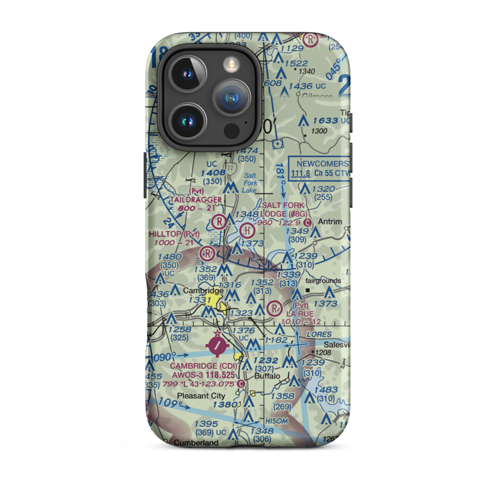 Salt Fork Lodge Heliport (08G) VFR Sectional  Tough iPhone Case iPhone 16 Pro Max model shown