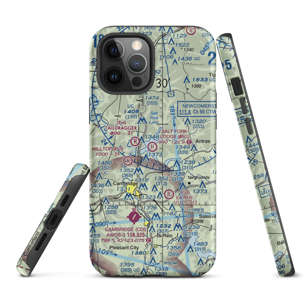 Salt Fork Lodge Heliport (08G) VFR Sectional  Tough iPhone Case iPhone 12 Pro Max model shown