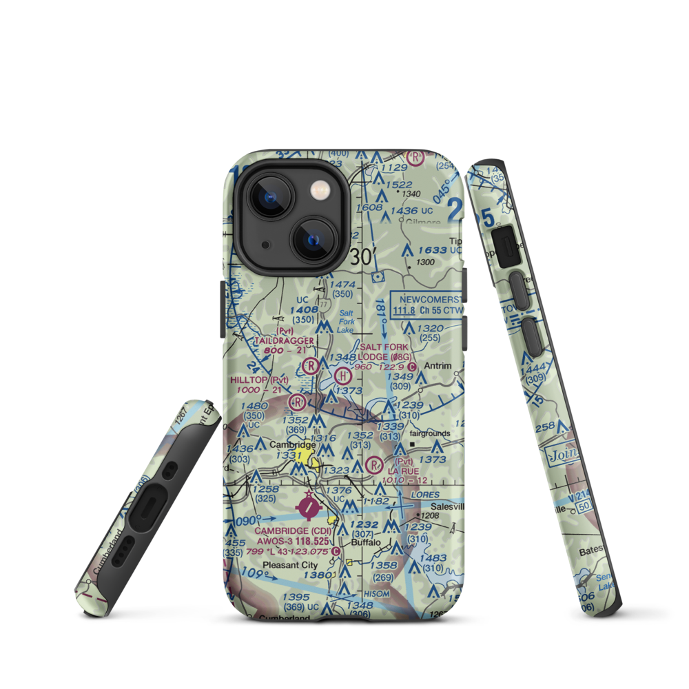 Salt Fork Lodge Heliport (08G) VFR Sectional  Tough iPhone Case iPhone 13 mini model shown