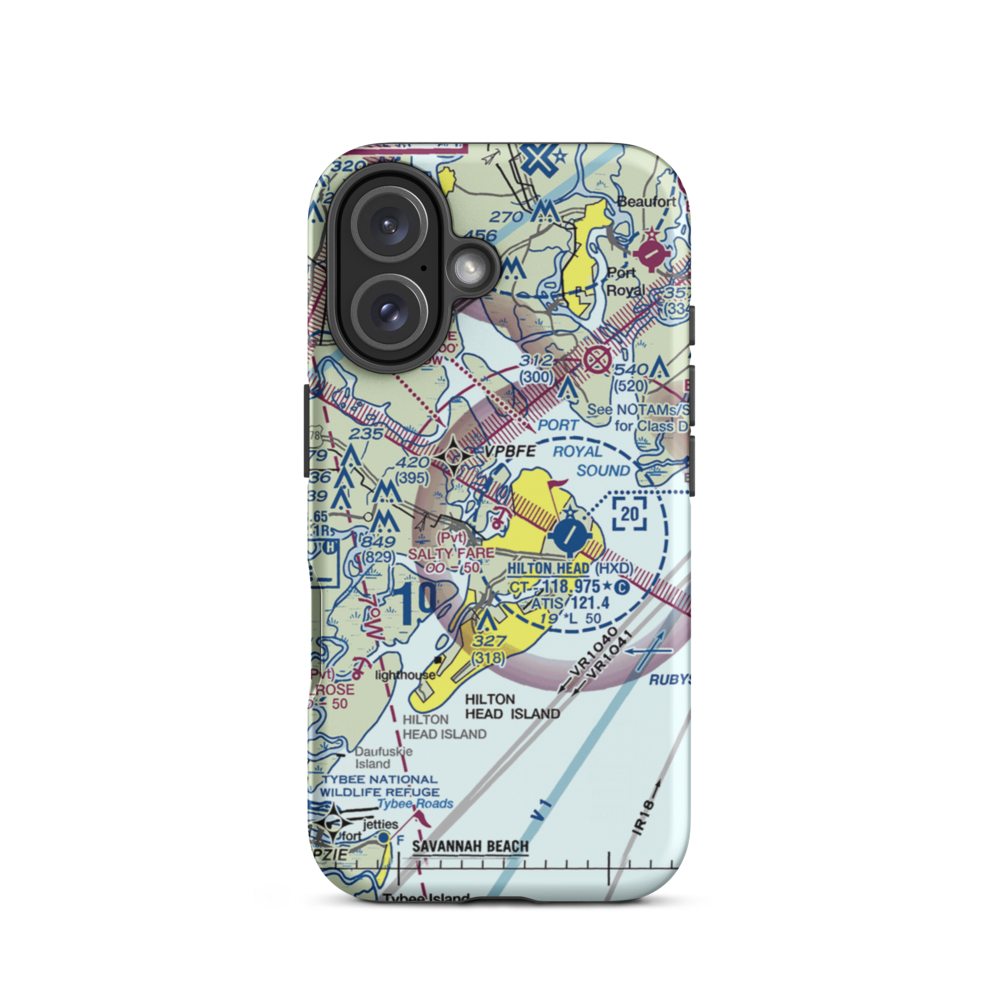 Salty Fare Landng Seaplane Base (2SC4) VFR Sectional  Tough iPhone Case iPhone 16 model shown