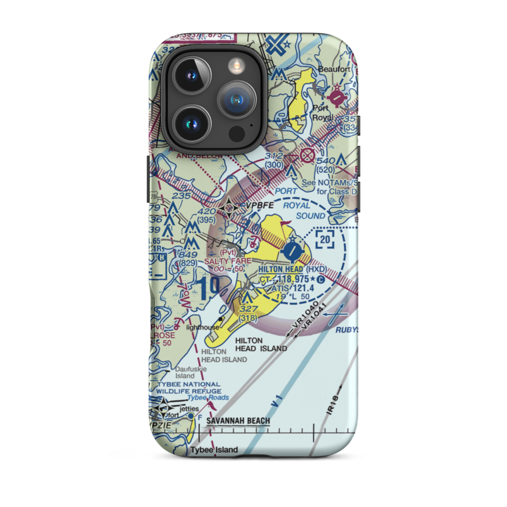 Salty Fare Landng Seaplane Base (2SC4) VFR Sectional  Tough iPhone Case iPhone 16 Pro Max model shown