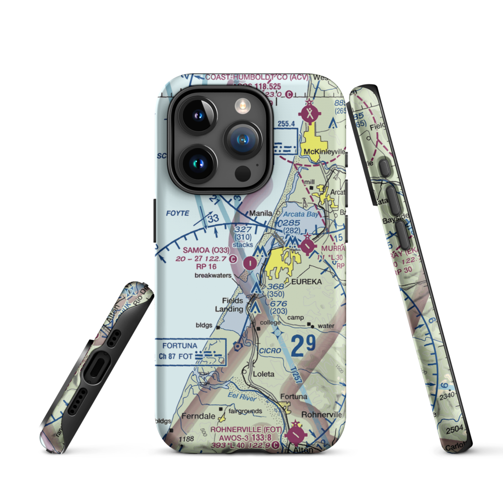 Samoa Field Airport (O33) VFR Sectional  Tough iPhone Case iPhone 15 Pro model shown