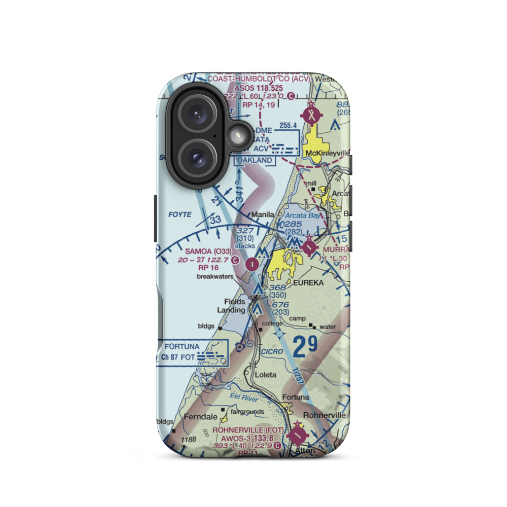 Samoa Field Airport (O33) VFR Sectional  Tough iPhone Case iPhone 16 model shown
