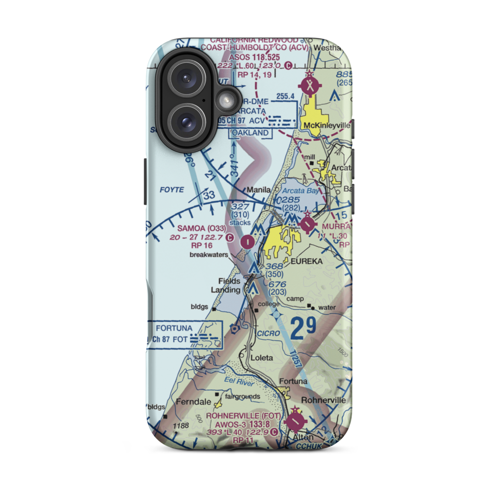 Samoa Field Airport (O33) VFR Sectional  Tough iPhone Case iPhone 16 Plus model shown