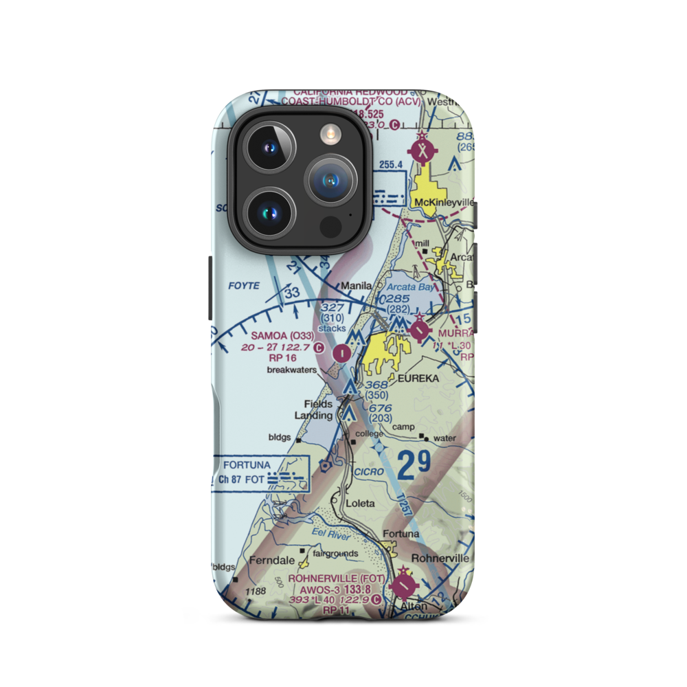 Samoa Field Airport (O33) VFR Sectional  Tough iPhone Case iPhone 16 Pro model shown