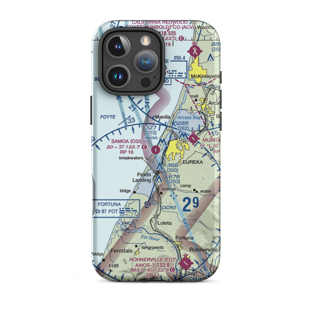 Samoa Field Airport (O33) VFR Sectional  Tough iPhone Case iPhone 16 Pro Max model shown