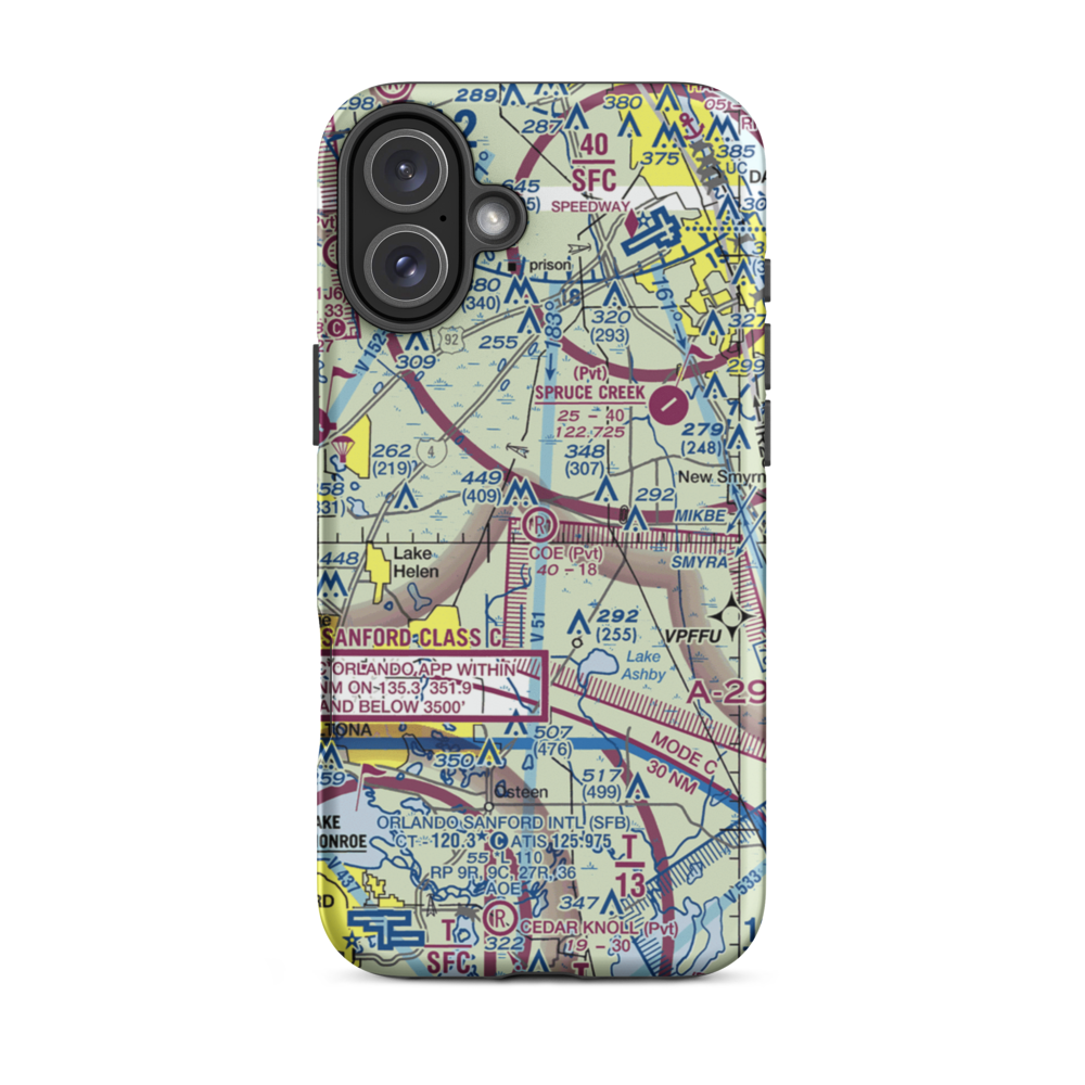 Samsula / Coe Field (8FA4) VFR Sectional  Tough iPhone Case iPhone 16 Plus model shown