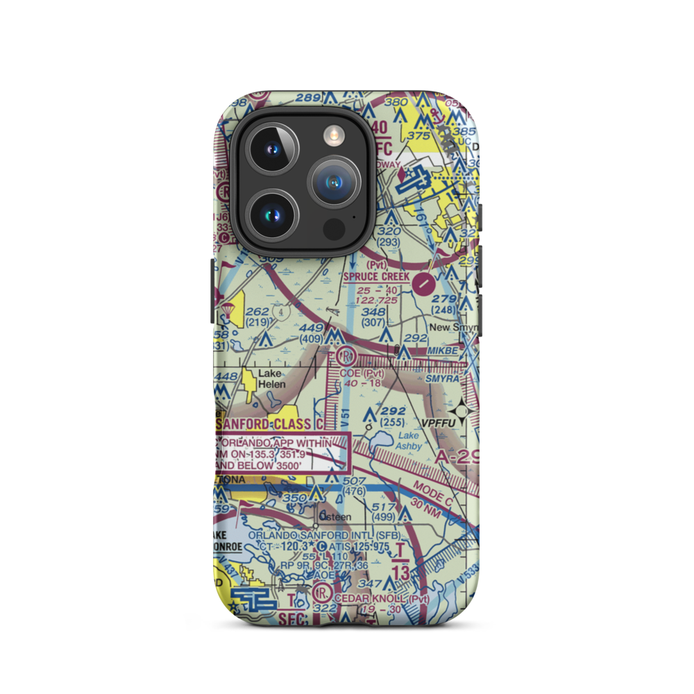 Samsula / Coe Field (8FA4) VFR Sectional  Tough iPhone Case iPhone 16 Pro model shown