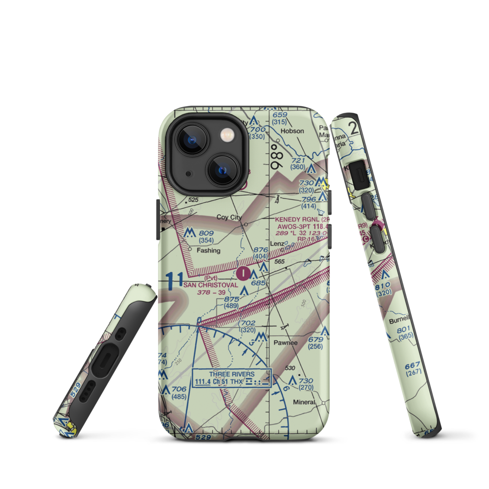 San Christoval Ranch Airport (XS71) VFR Sectional  Tough iPhone Case iPhone 13 mini model shown