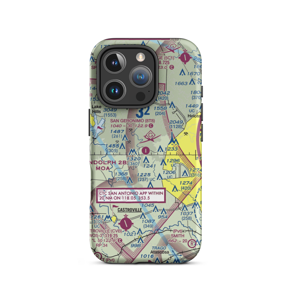 San Geronimo Airpark (8T8) VFR Sectional  Tough iPhone Case iPhone 16 Pro model shown