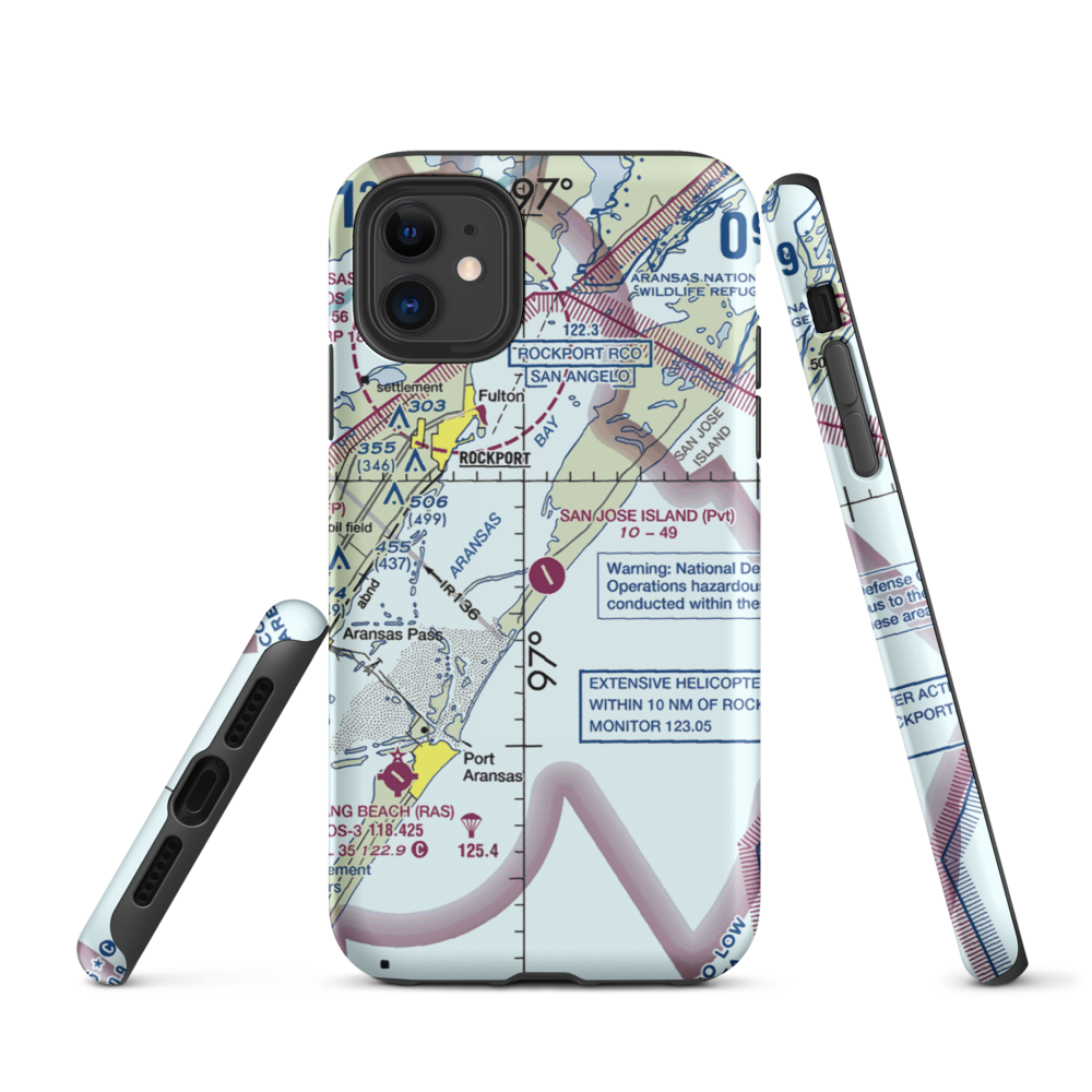 San Jose Island Airport (XS67) VFR Sectional  Tough iPhone Case iPhone 11 model shown