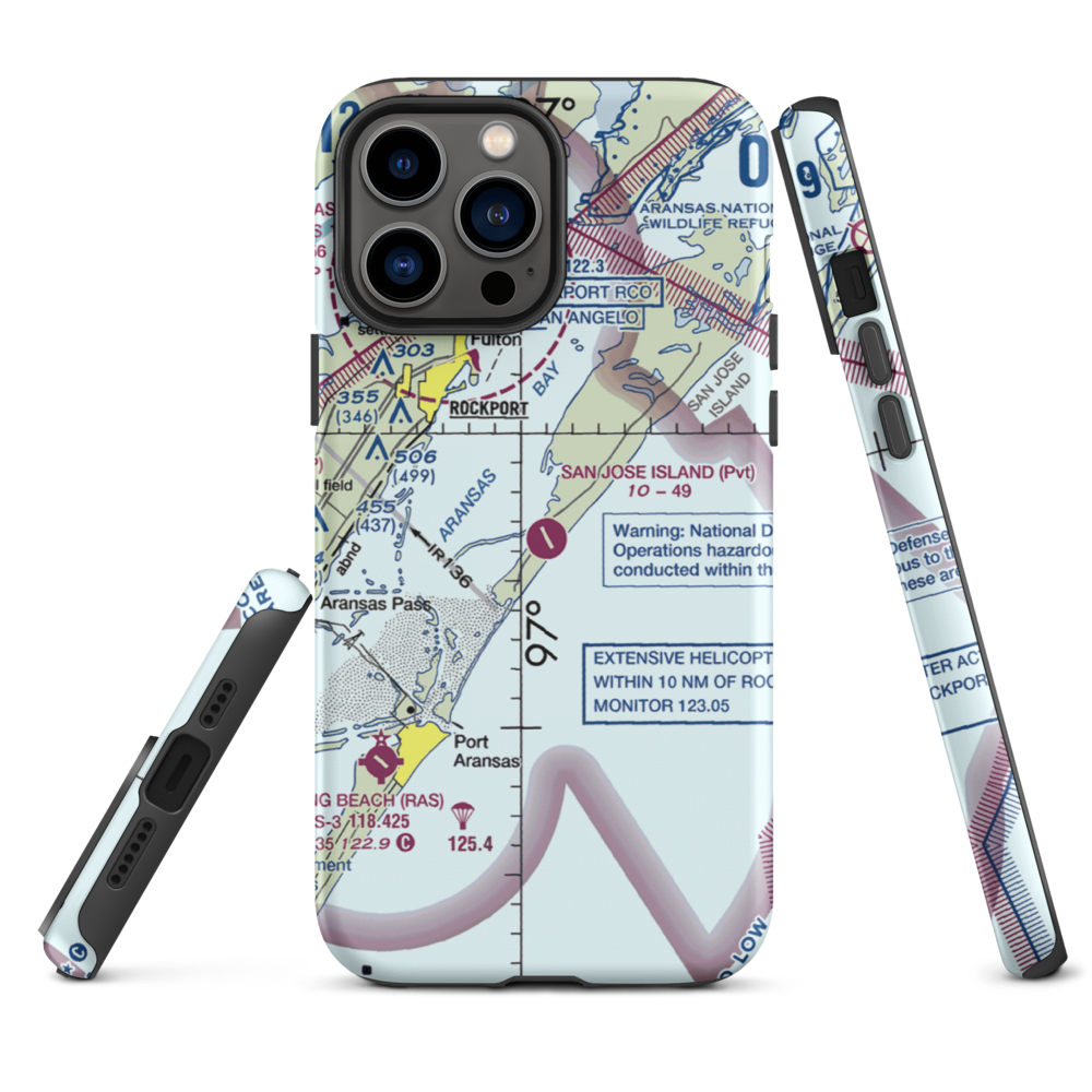 San Jose Island Airport (XS67) VFR Sectional  Tough iPhone Case iPhone 13 Pro Max model shown