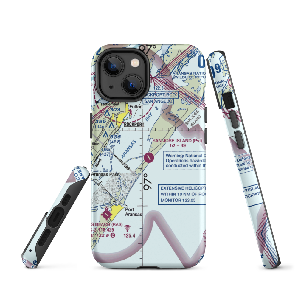San Jose Island Airport (XS67) VFR Sectional  Tough iPhone Case iPhone 14 model shown