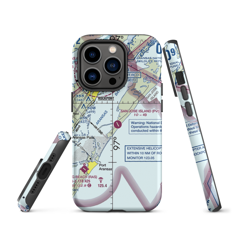 San Jose Island Airport (XS67) VFR Sectional  Tough iPhone Case iPhone 14 Pro model shown