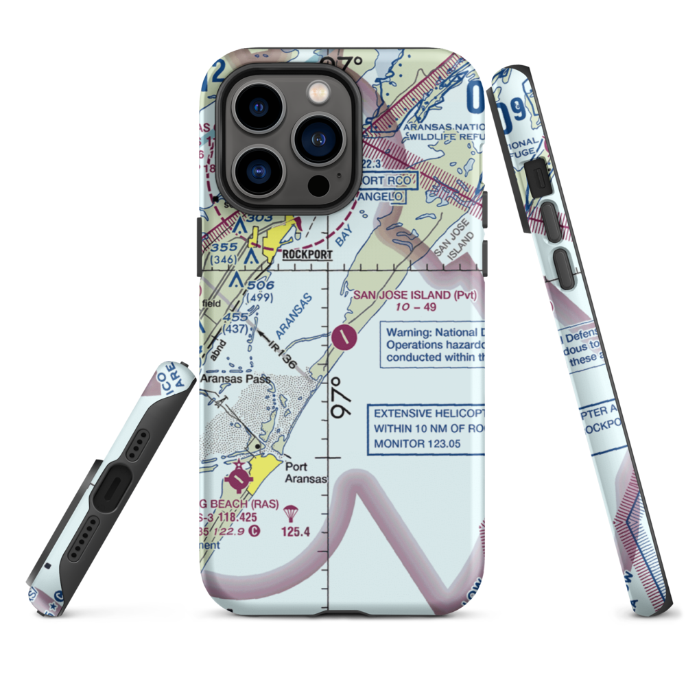 San Jose Island Airport (XS67) VFR Sectional  Tough iPhone Case iPhone 14 Pro Max model shown