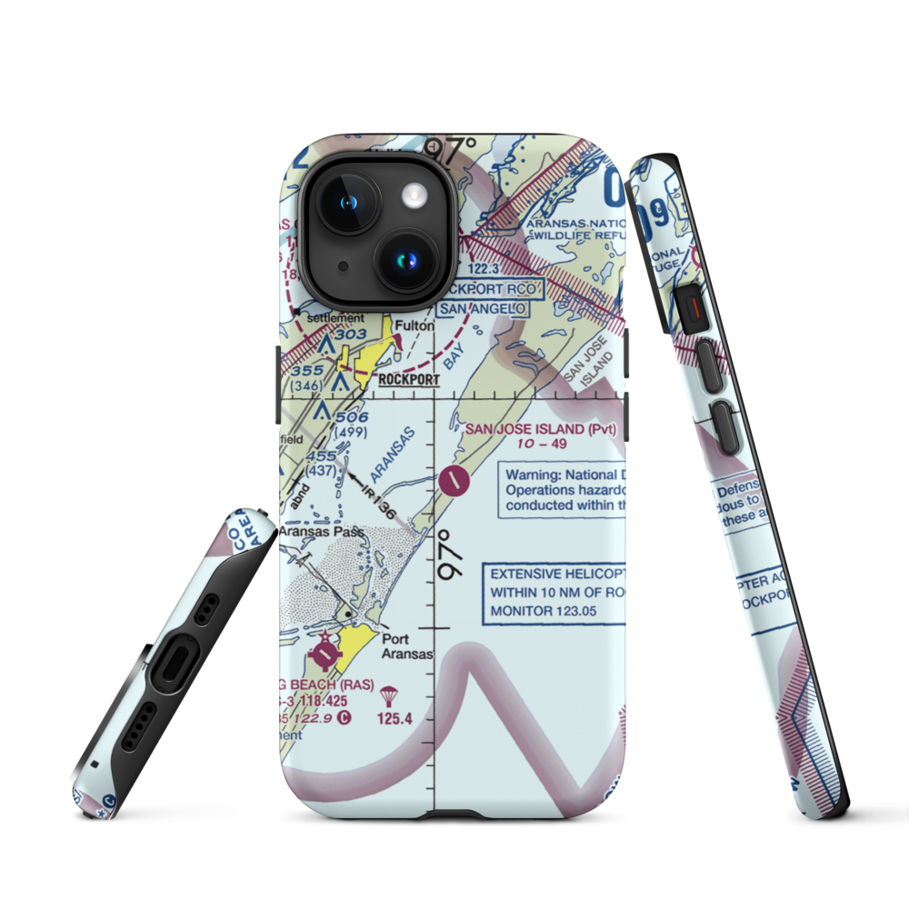 San Jose Island Airport (XS67) VFR Sectional  Tough iPhone Case iPhone 15 model shown