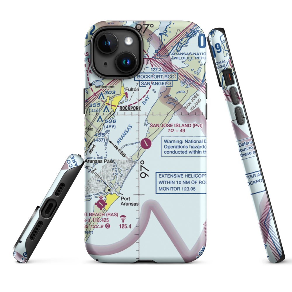 San Jose Island Airport (XS67) VFR Sectional  Tough iPhone Case iPhone 15 Plus model shown