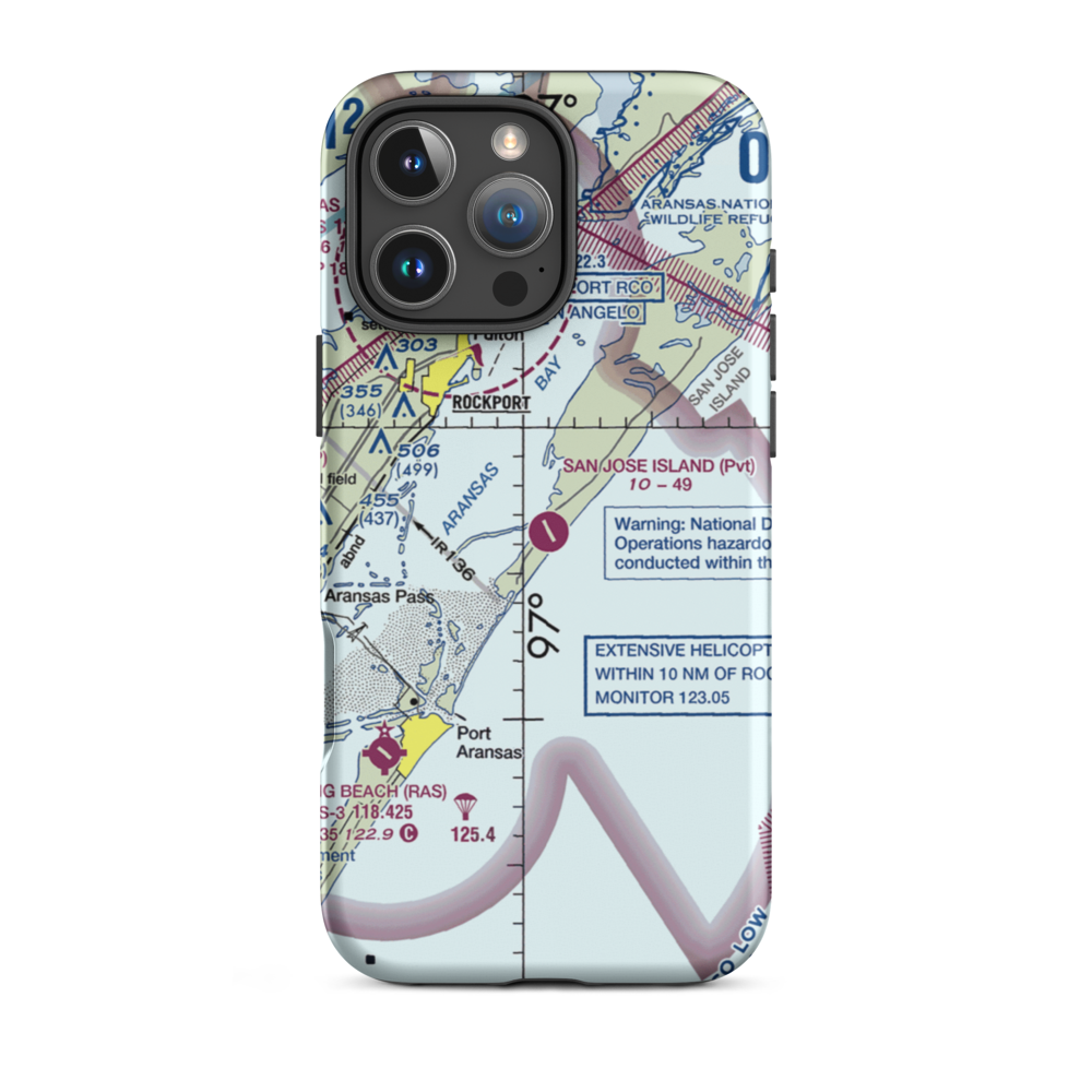 San Jose Island Airport (XS67) VFR Sectional  Tough iPhone Case iPhone 16 Pro Max model shown