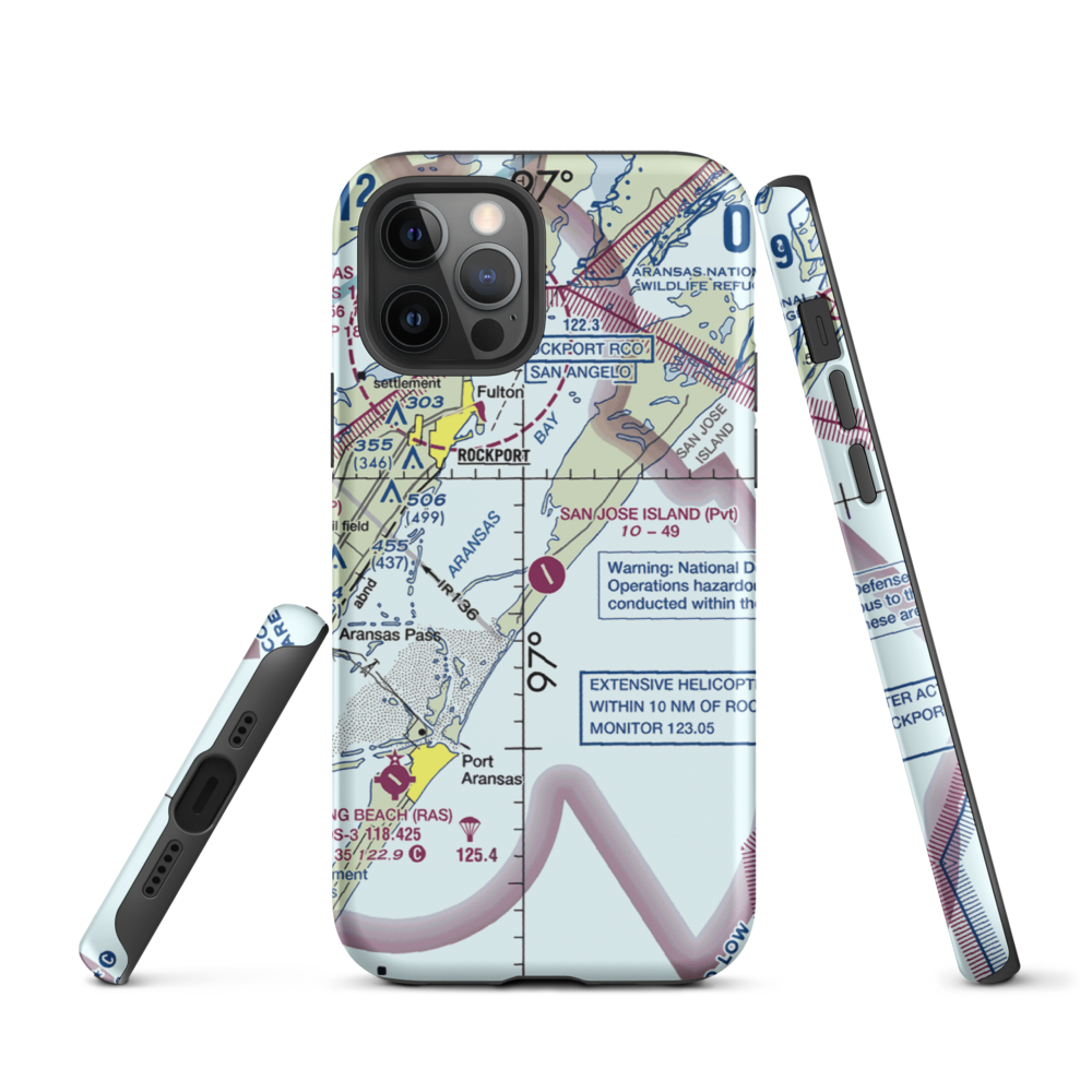 San Jose Island Airport (XS67) VFR Sectional  Tough iPhone Case iPhone 12 Pro model shown