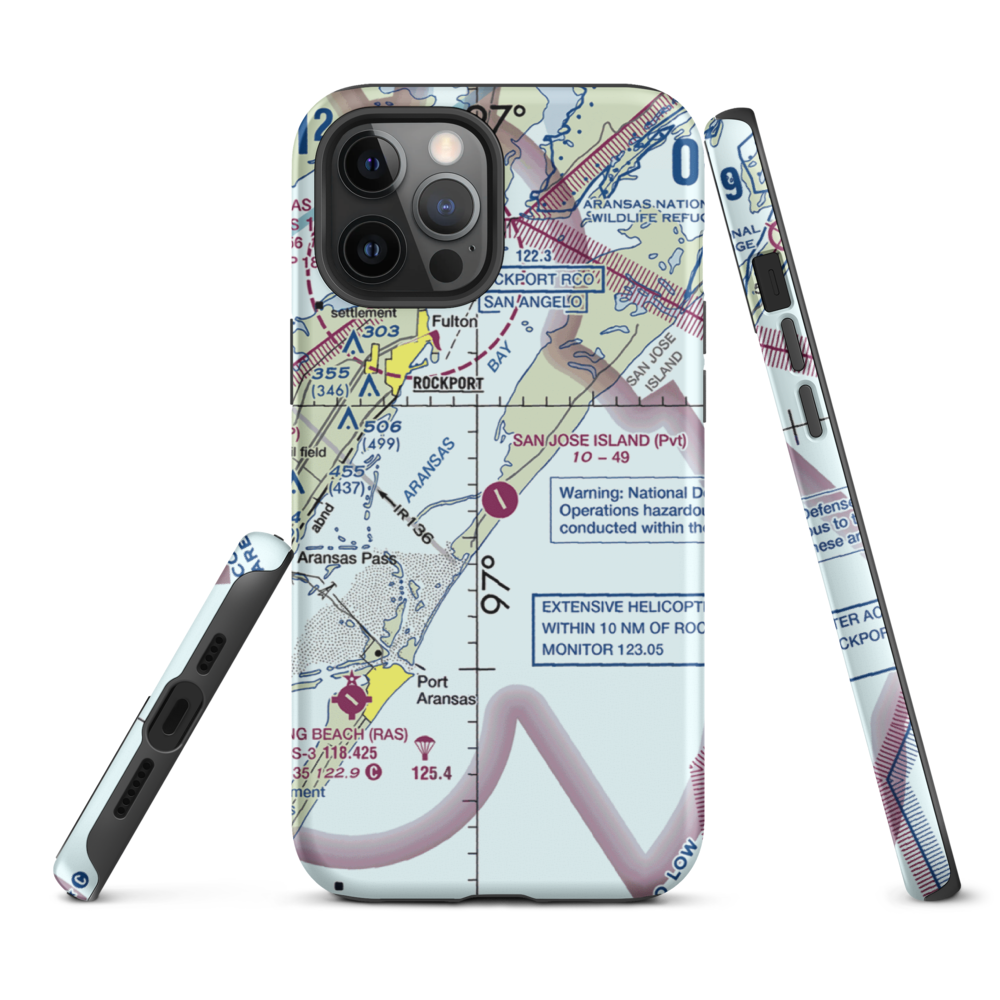 San Jose Island Airport (XS67) VFR Sectional  Tough iPhone Case iPhone 12 Pro Max model shown