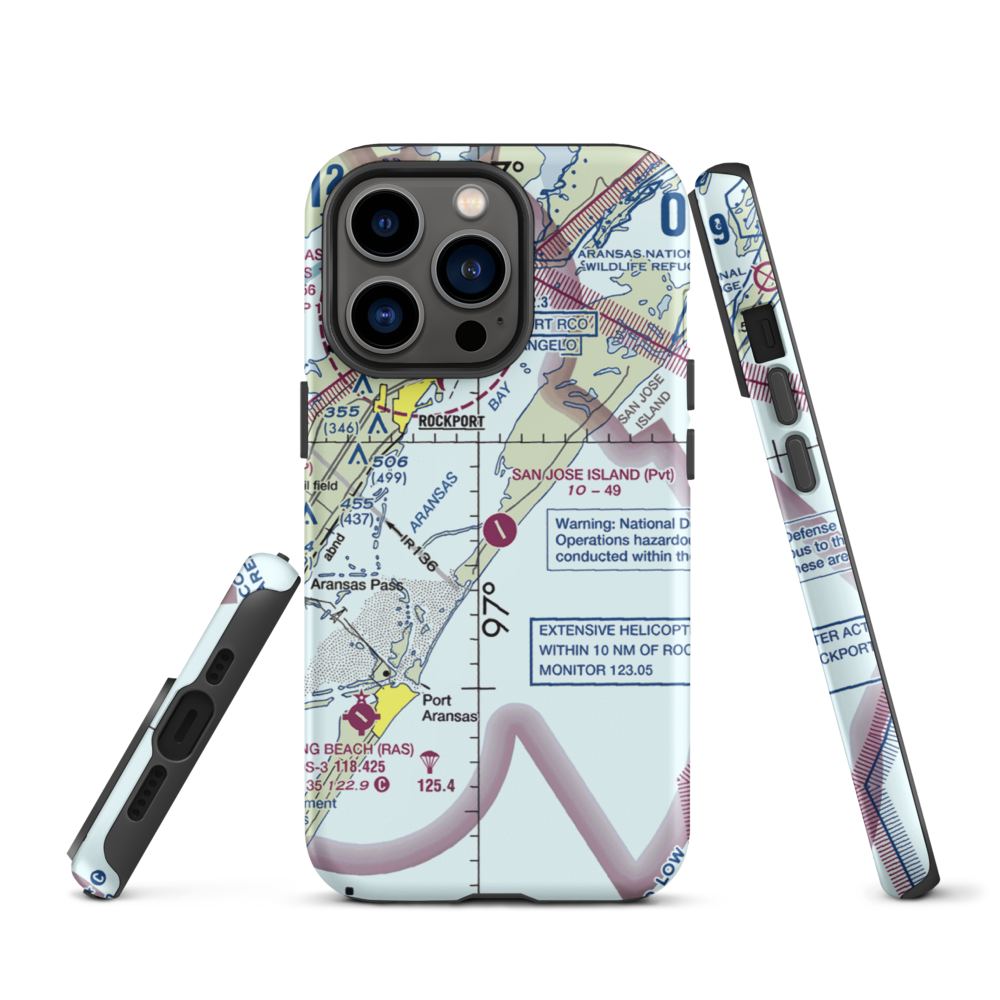 San Jose Island Airport (XS67) VFR Sectional  Tough iPhone Case iPhone 13 Pro model shown